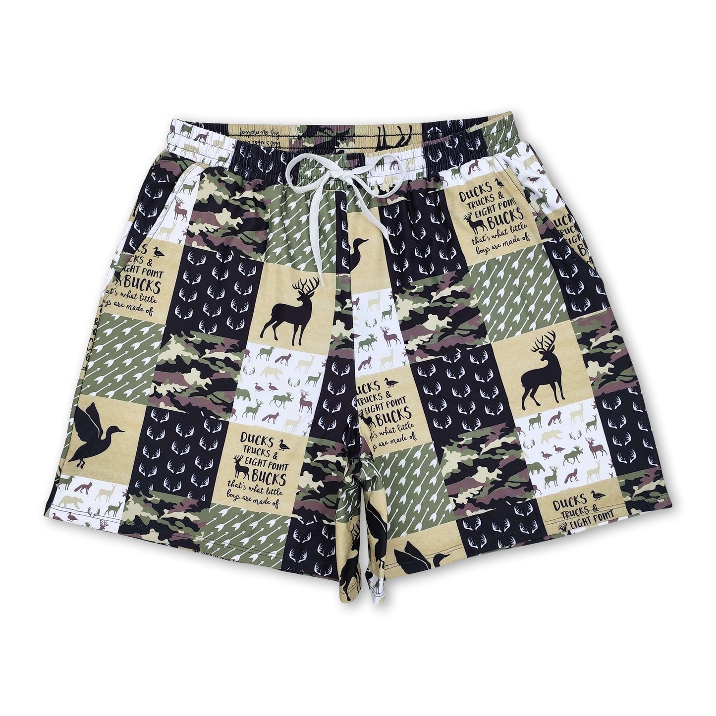 Deer duck camo summer adult men swim trunks