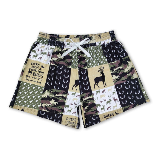 Deer duck camo kids boys summer swim trunks