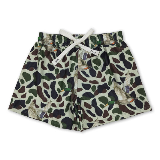 Camo duck kids boys summer swim trunks