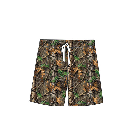 Camo leaves summer adult men swim trunks