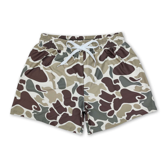 Camo kids boys summer swim trunks