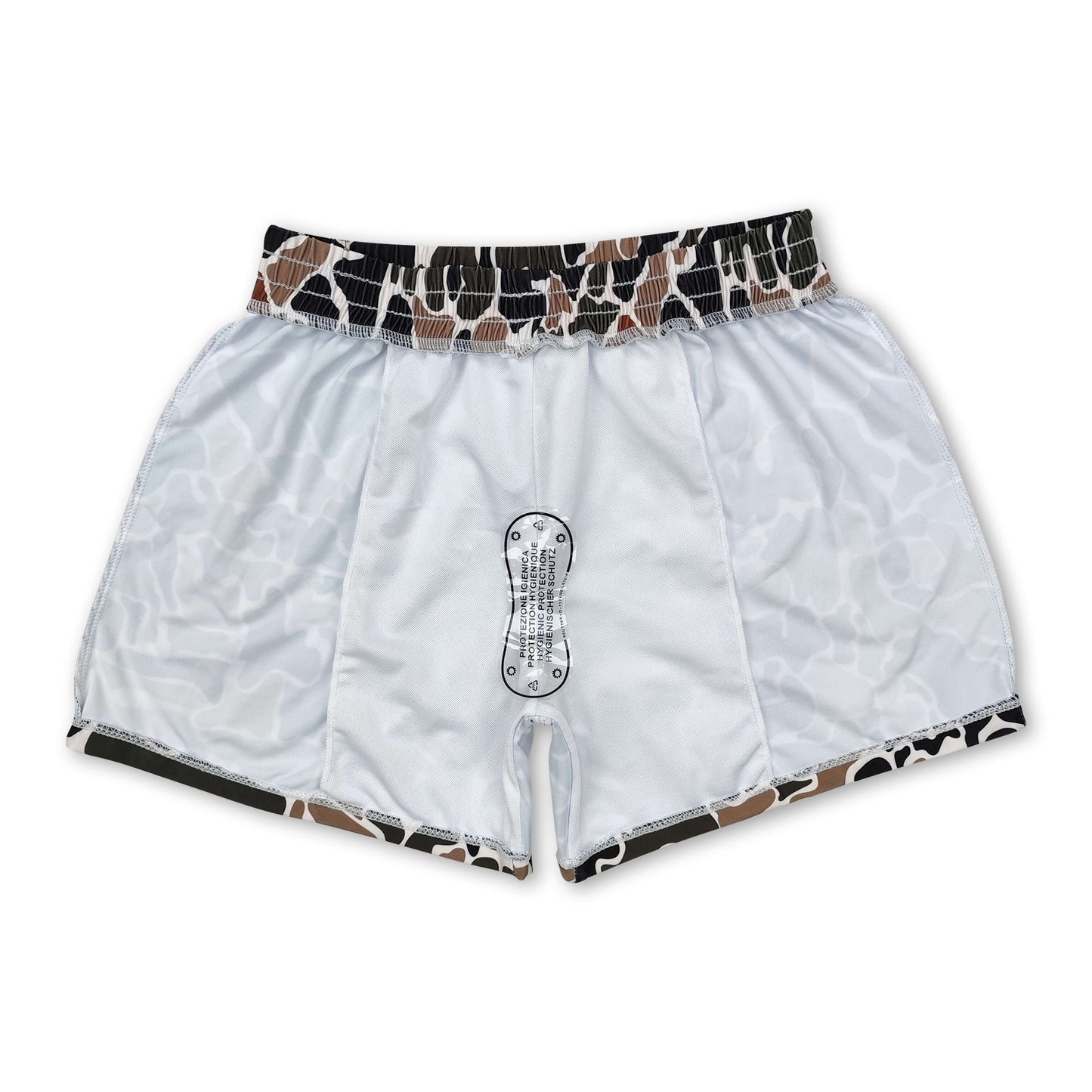 Brown camo kids boys summer swim trunks