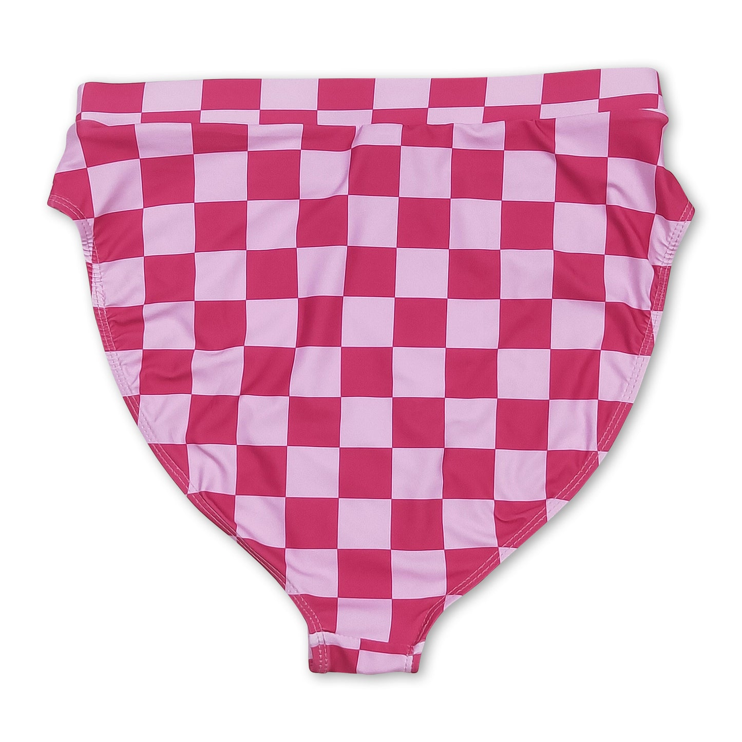 Hot pink plaid adult women summer swim bottoms