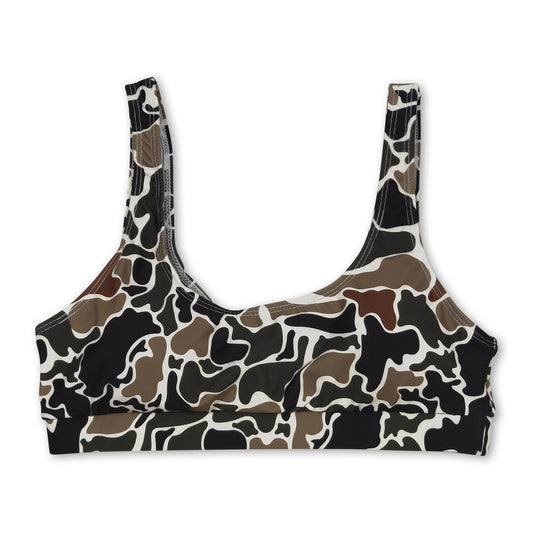 Dark camo adult women summer swim bottom
