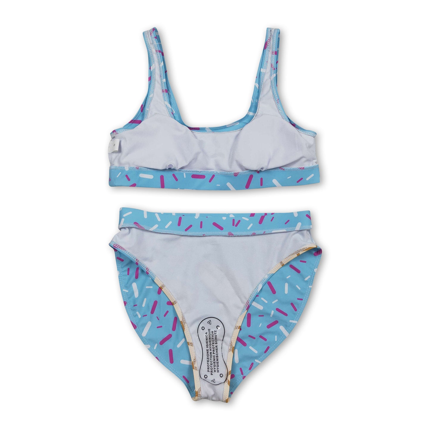 Light blue ice cream sprinkle women summer swimsuit