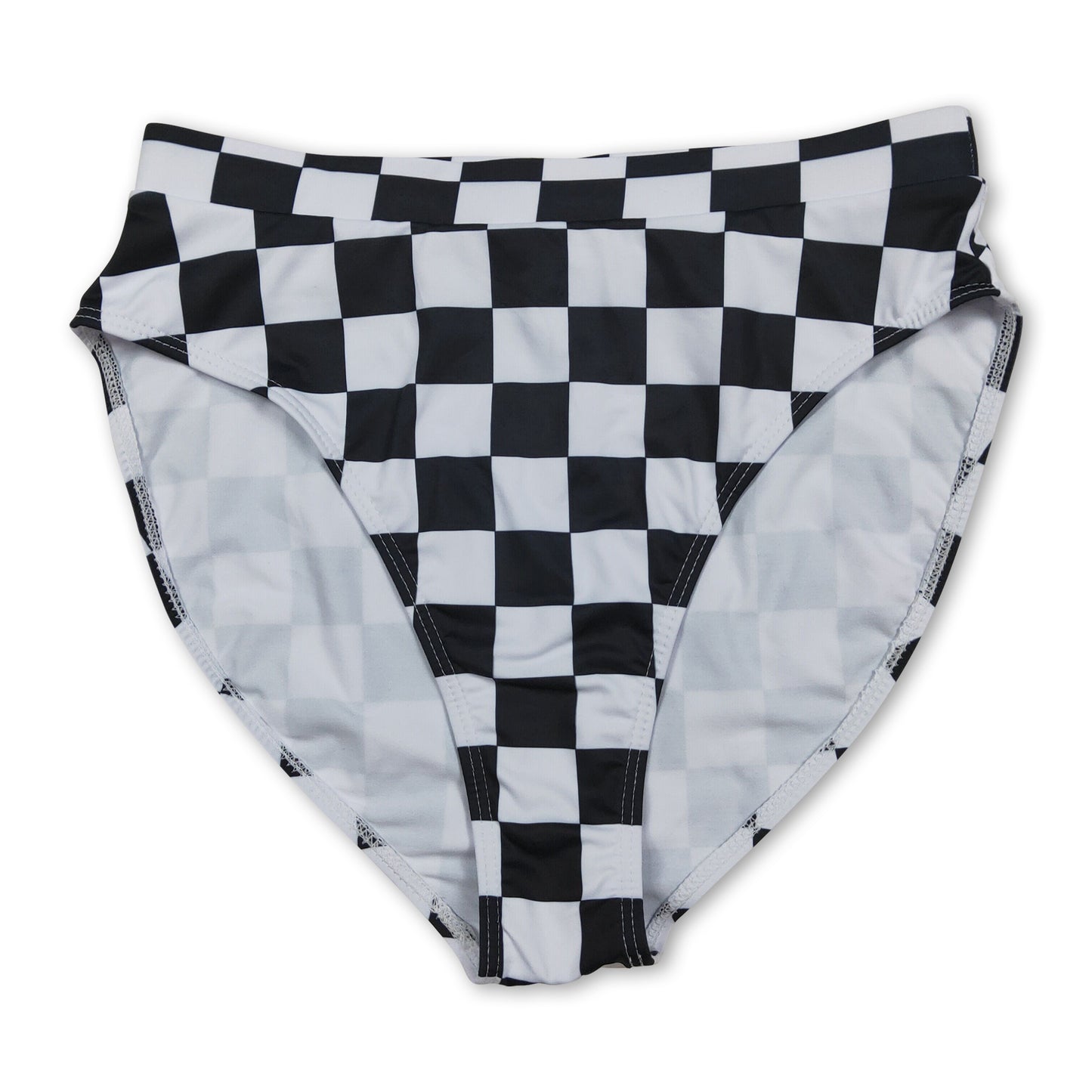 Black plaid adult women summer swim bottoms