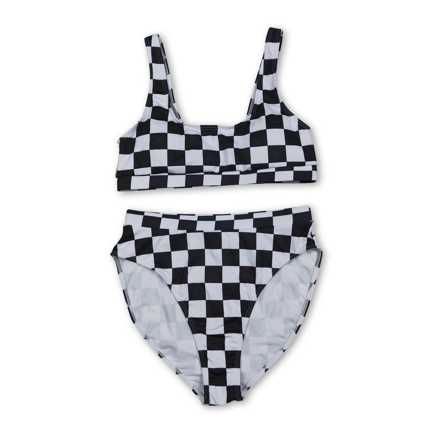 Black plaid adult women summer swimsuit
