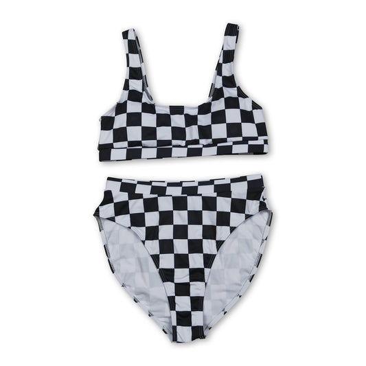 Black plaid adult women summer swimsuit