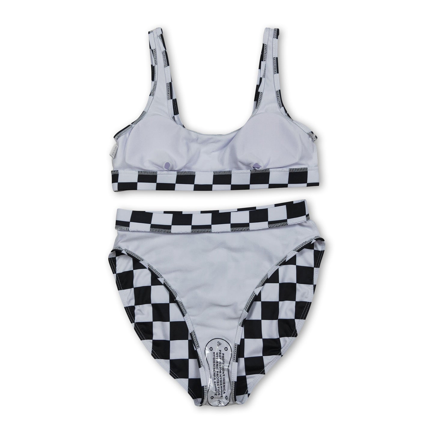 Black plaid adult women summer swimsuit