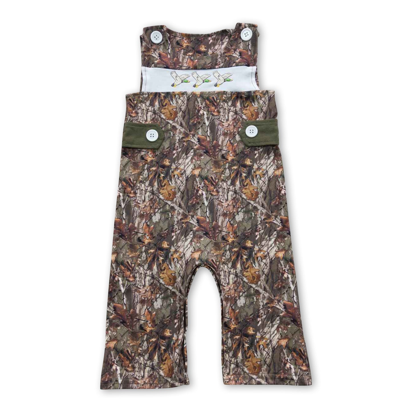 Duck camo sleeveless baby boy romper