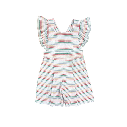 Flutter sleeves stripe kids girls jumpsuit