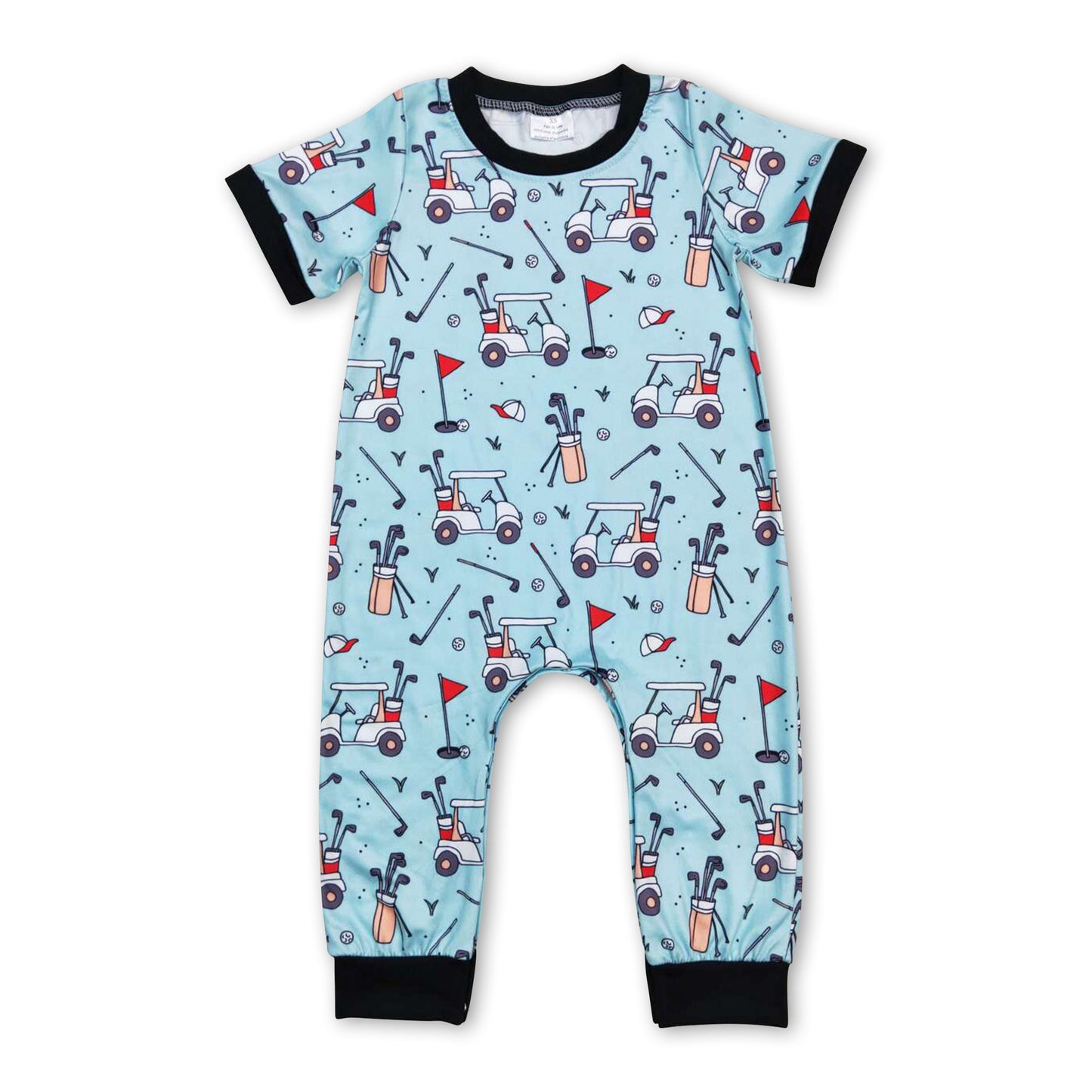Short sleeves golf caddy baby boy romper ship from US