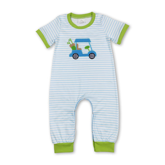 Short sleeves golf stripe baby boys romper ship from US