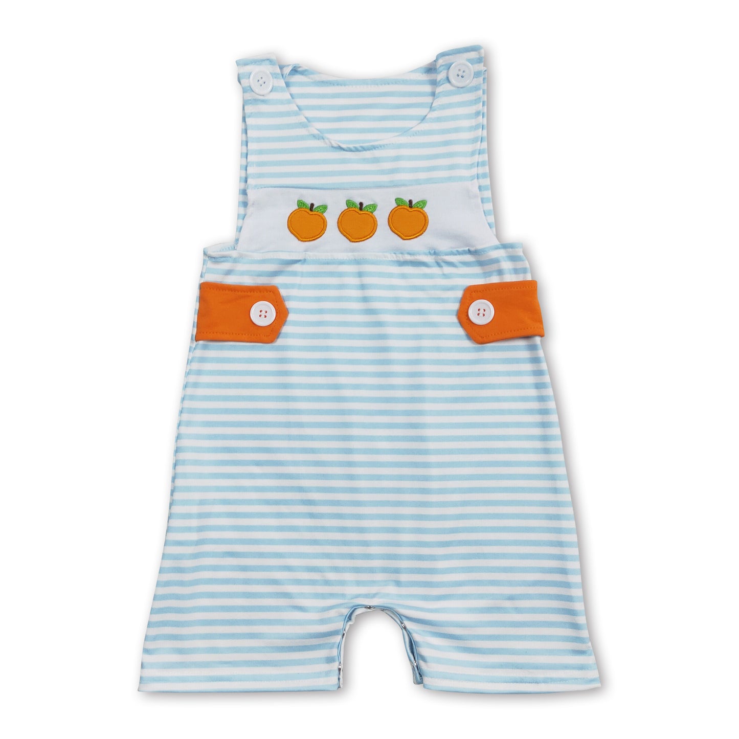 Peach sleeveless stripe baby boys romper