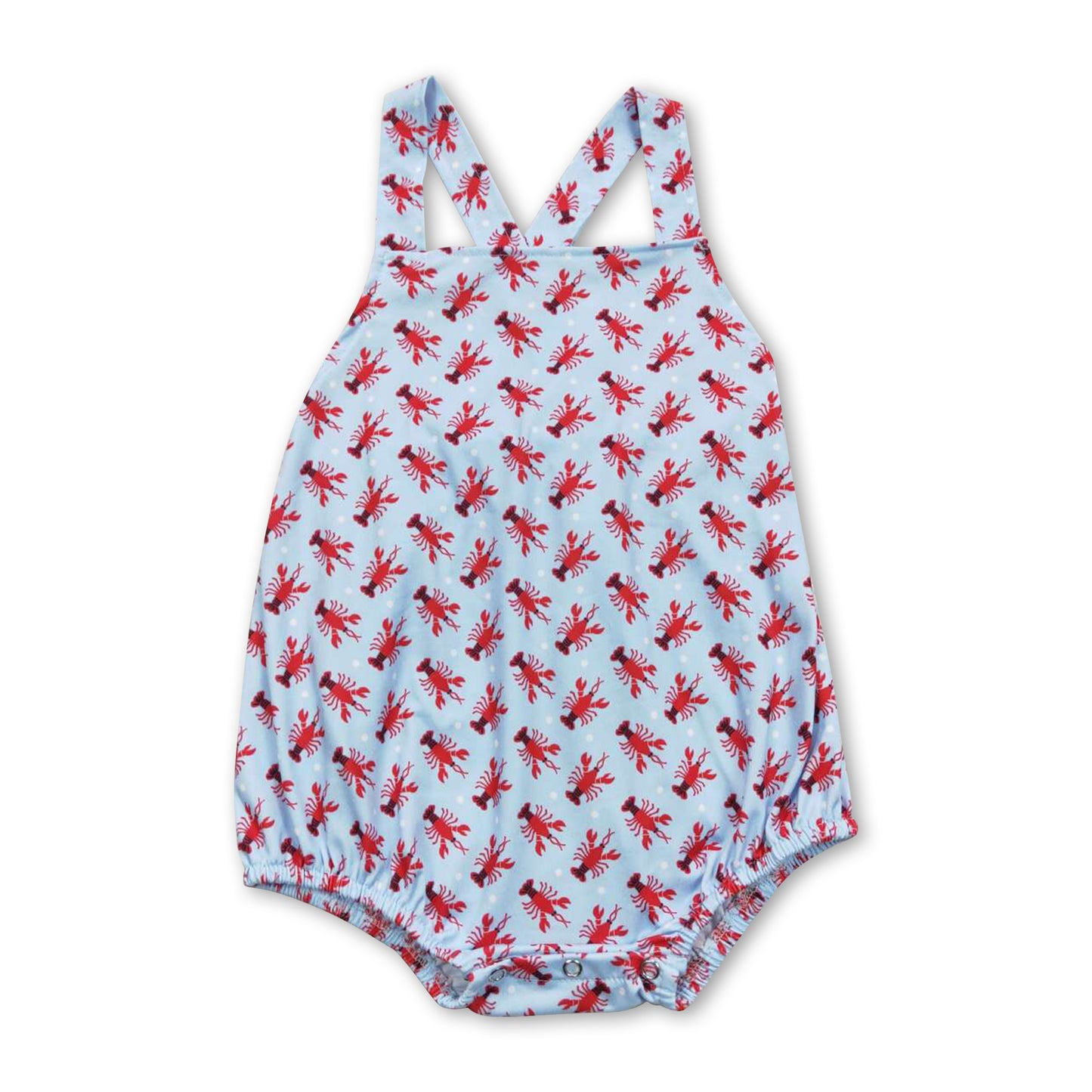 Crawfish sleeveless bubble baby boy romper