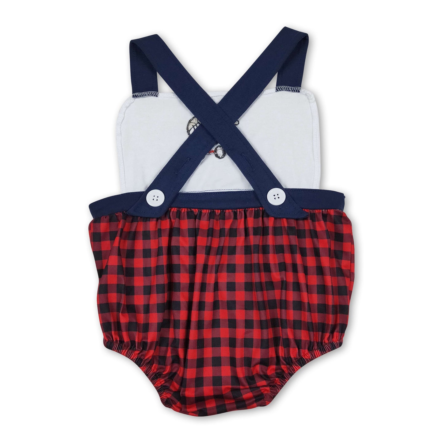 Red plaid balls sleeveless baby boys romper