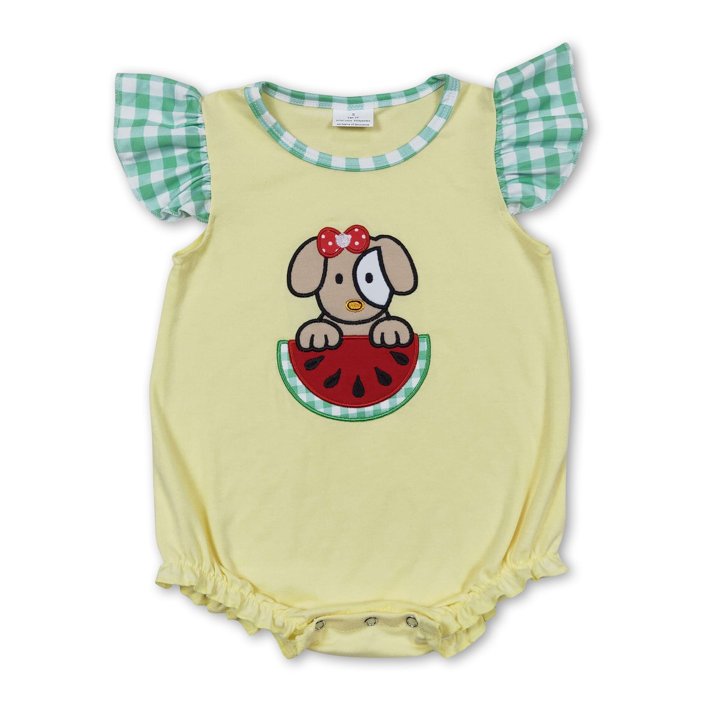 Flutter sleeves dog watermelon baby girls summer romper