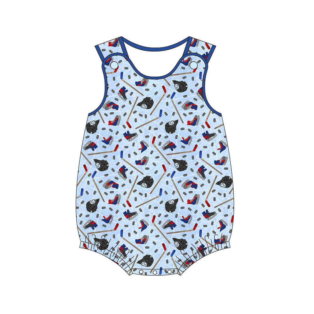 Sleeveless ice hockey baby boys romper