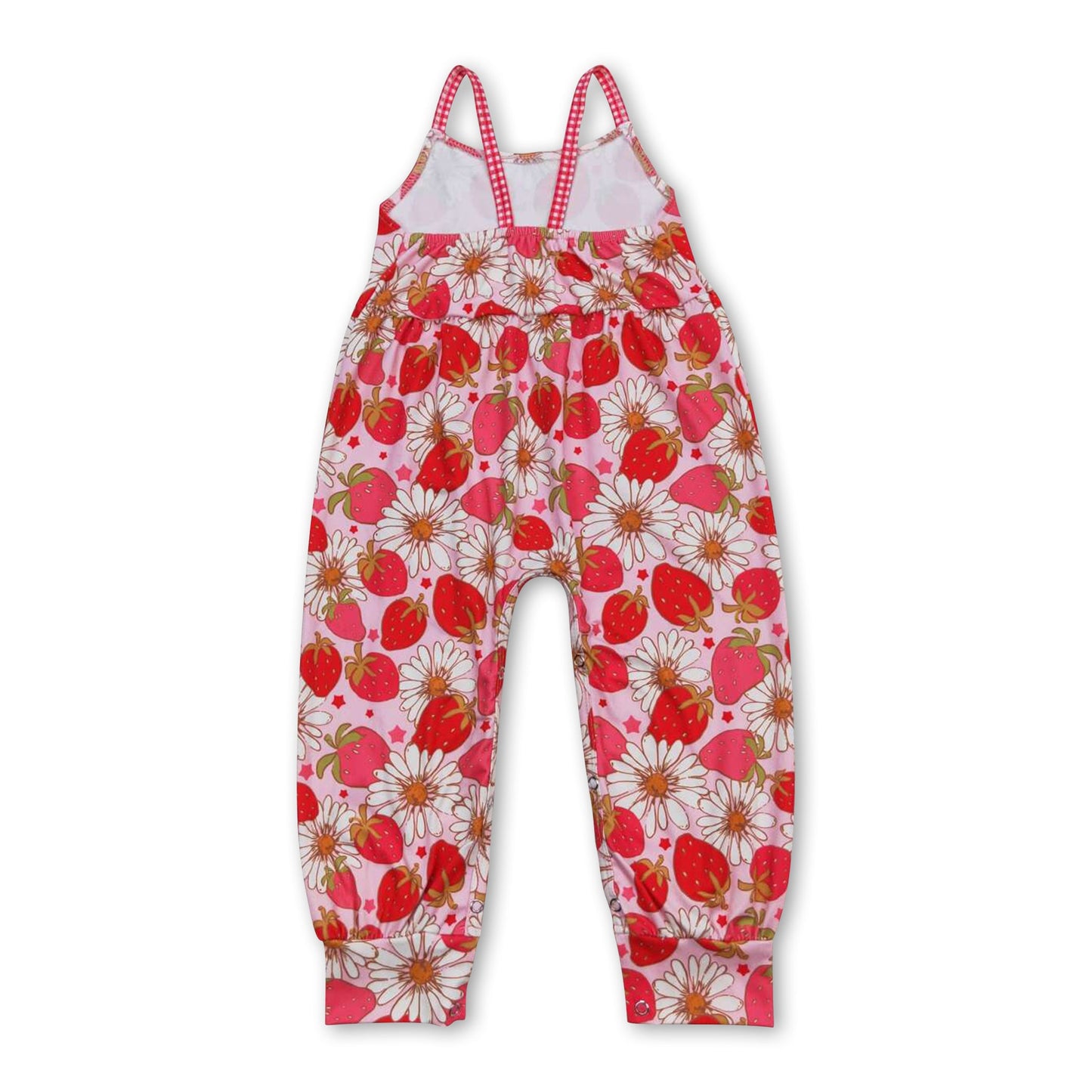 Strawberry flower sleeveless baby girls spring romper