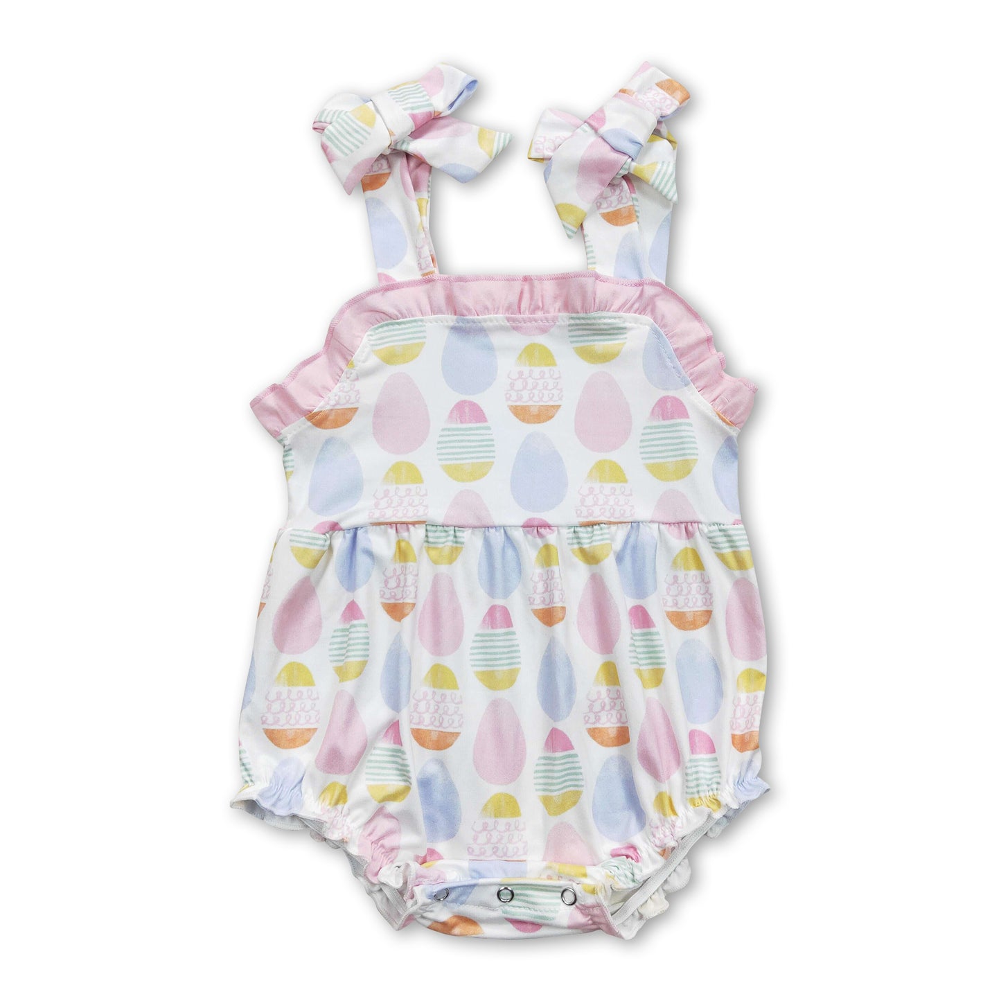 Suspender eggs baby girls easter romper