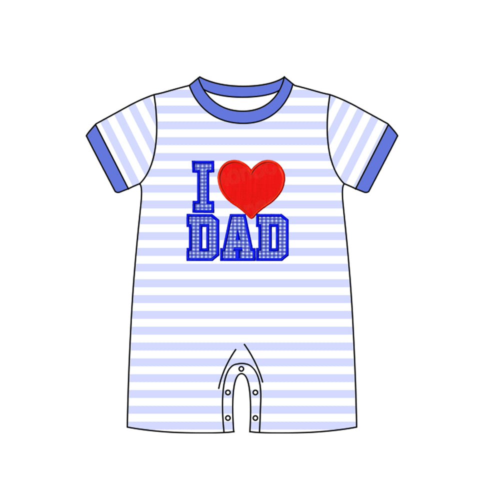 Stripe I love dad short sleeves baby boys romper