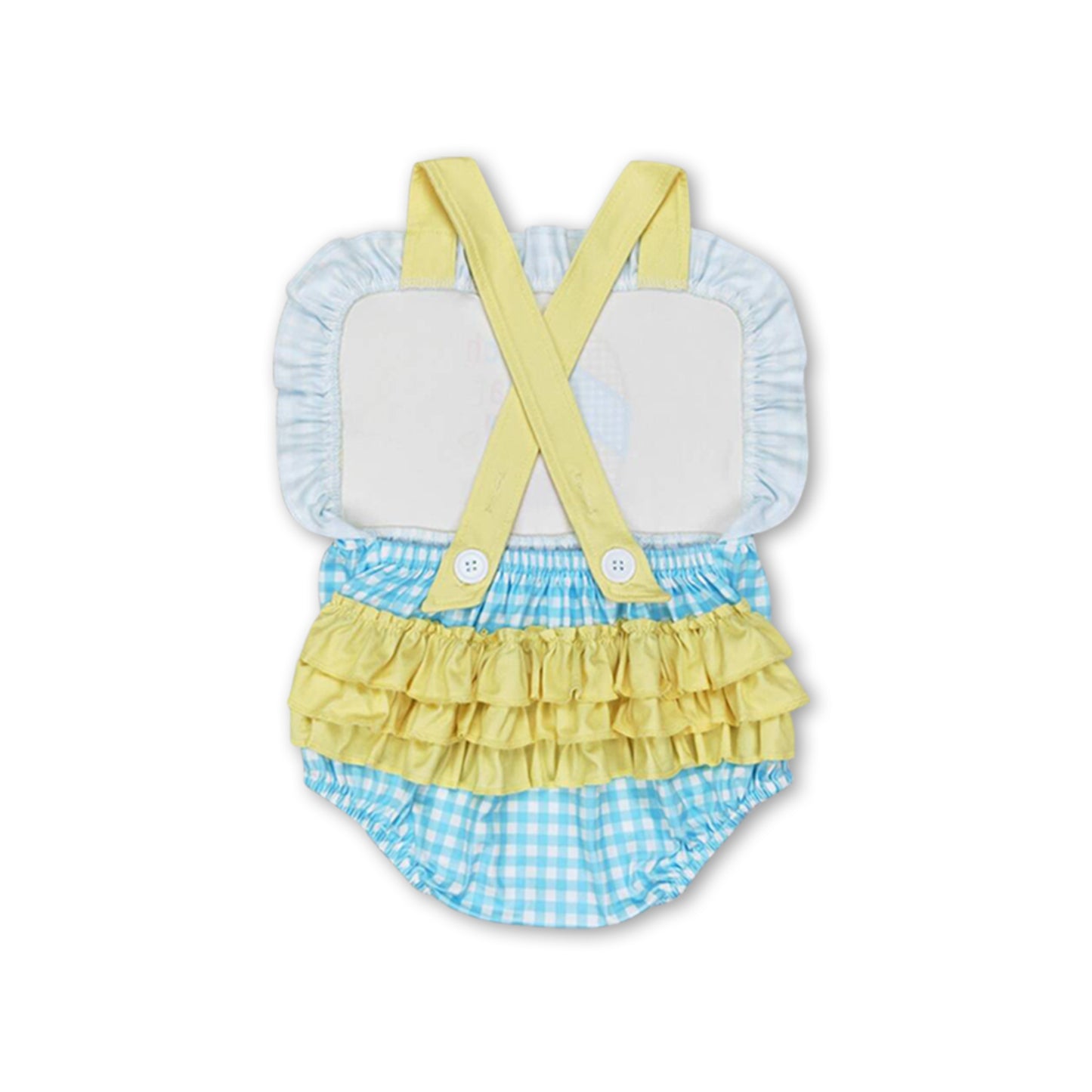 Sleeveless beach plaid baby girls summer romper