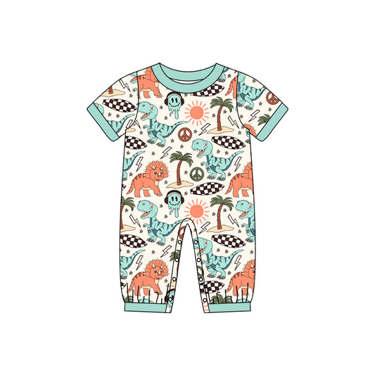 Short sleeves dinosuar beach baby boy summer romper