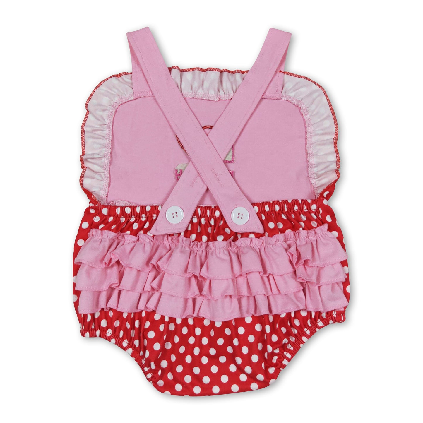 I love my mommy heart polka dots baby girls romper