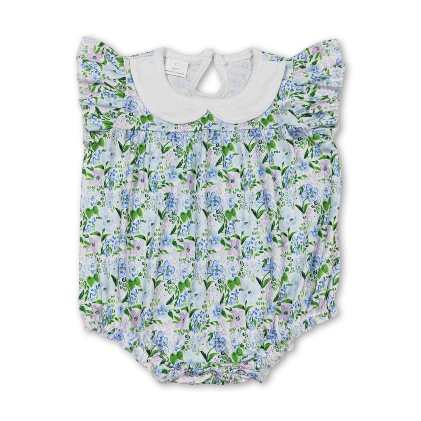 Flutter sleeves floral baby girls summer romper