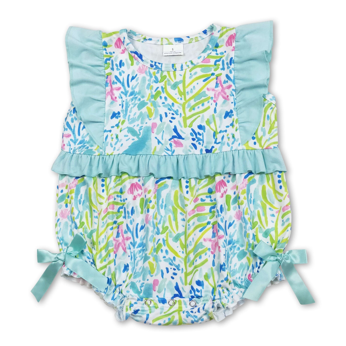 Flutter sleeves starfish baby girls summer romper