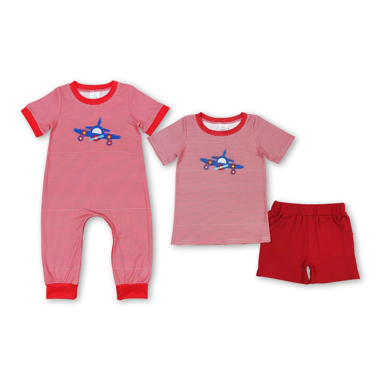 Short sleeves stripe helicopter baby boy summer romper