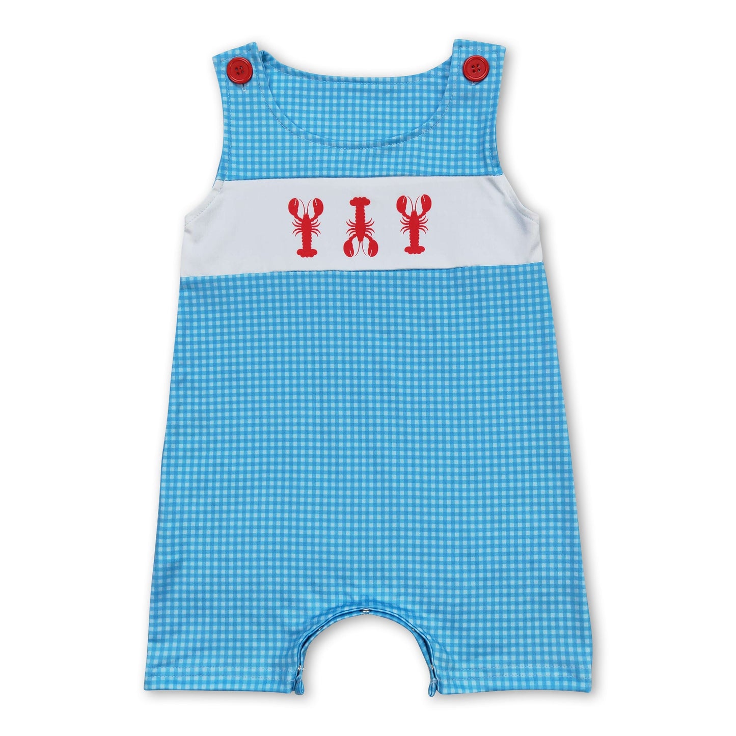 Sleeveless crawfish baby boy summer romper