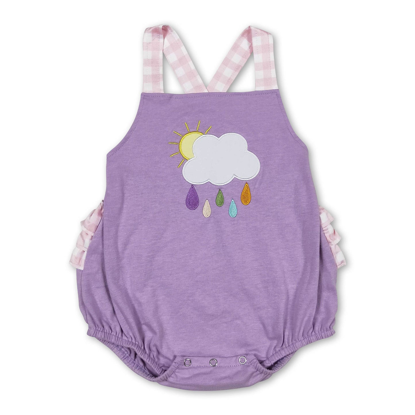 Lavender pink rain ruffle baby girls summer bubble