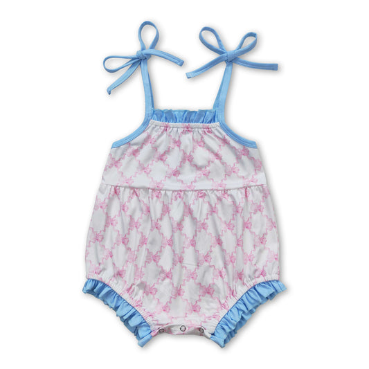 Straps bow baby girls summer romper