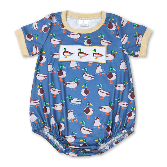 Short sleeves duck ruffle baby boys summer romper