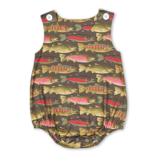 Sleeveless fish baby boys summer  romper