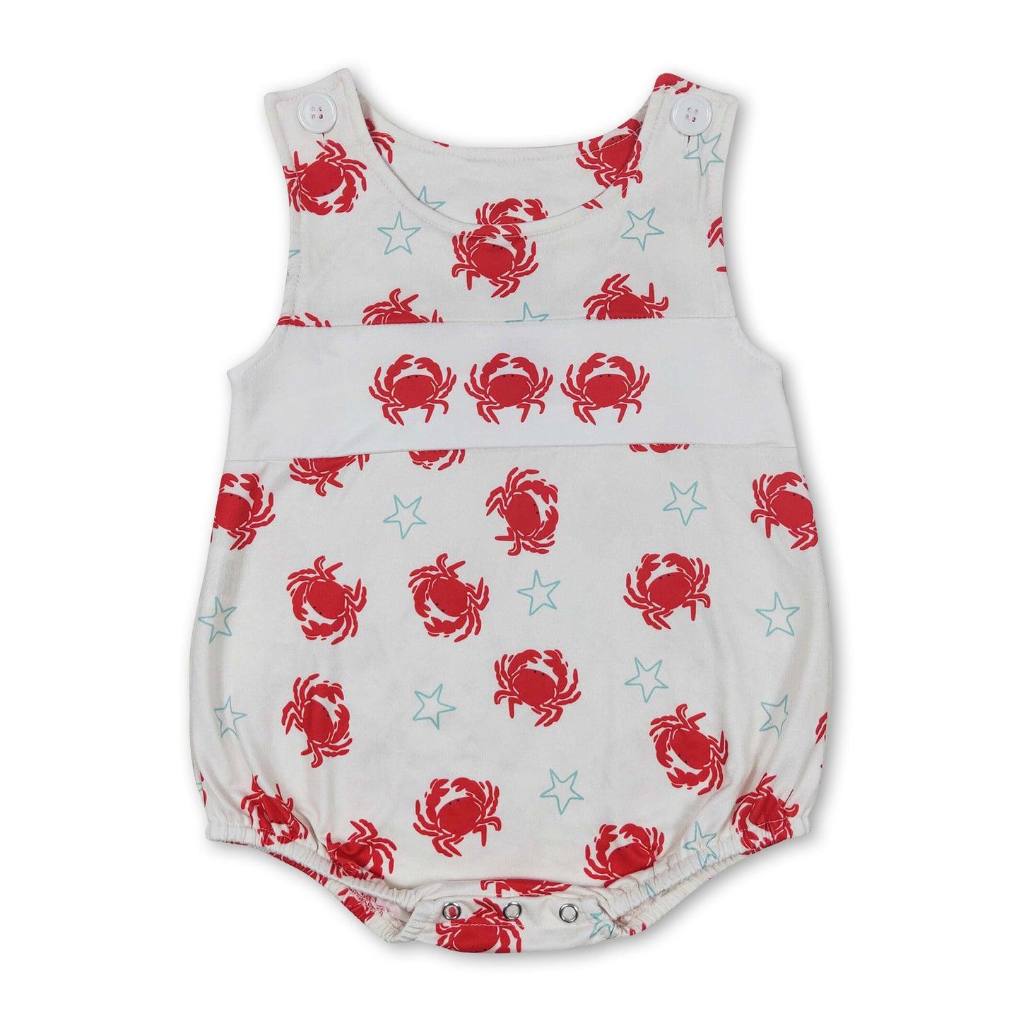 Sleeveless crab baby boys summer romper