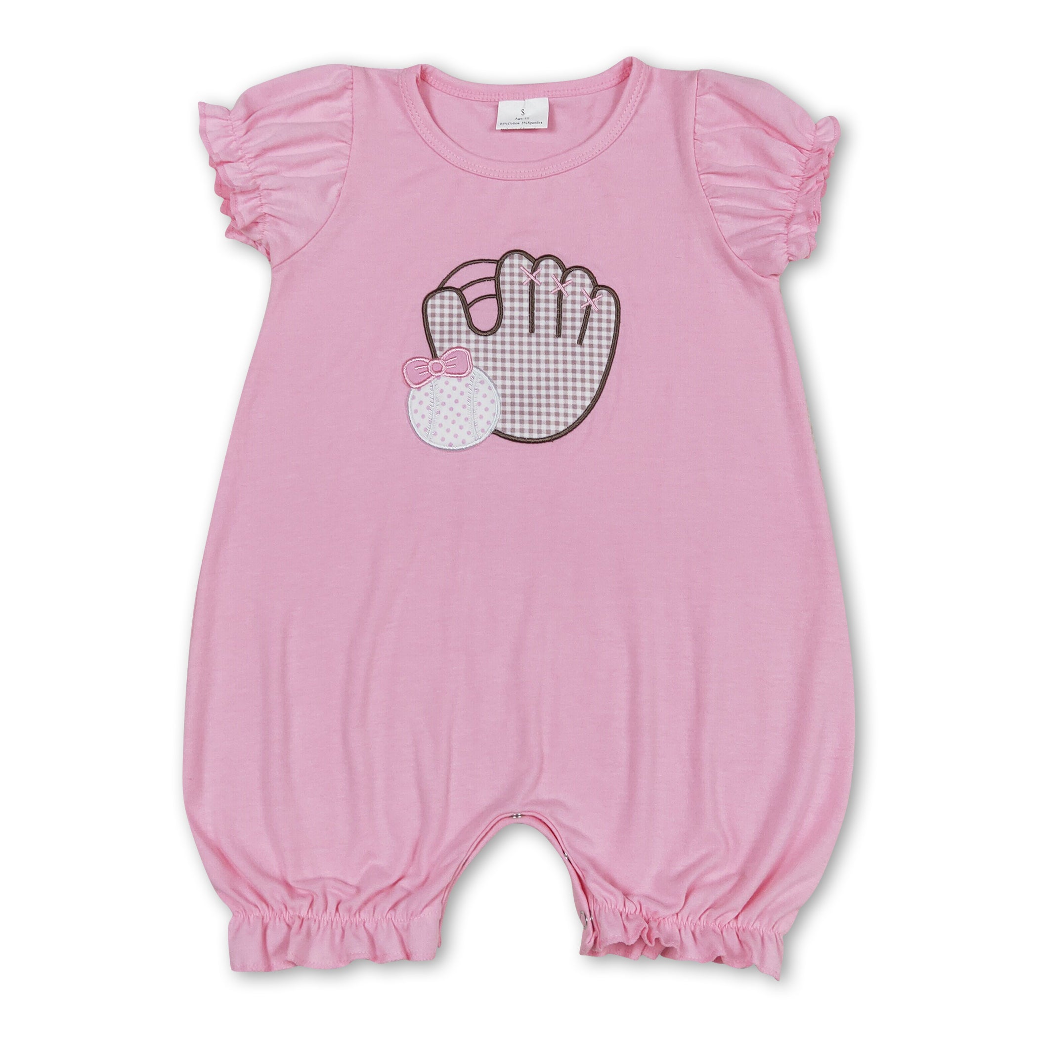 Baby Girls Roker Pink short sleeves baseball baby girls romper – Western Kids Clothes