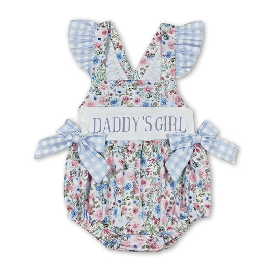 Flutter sleeves floral Daddy's girl baby romper