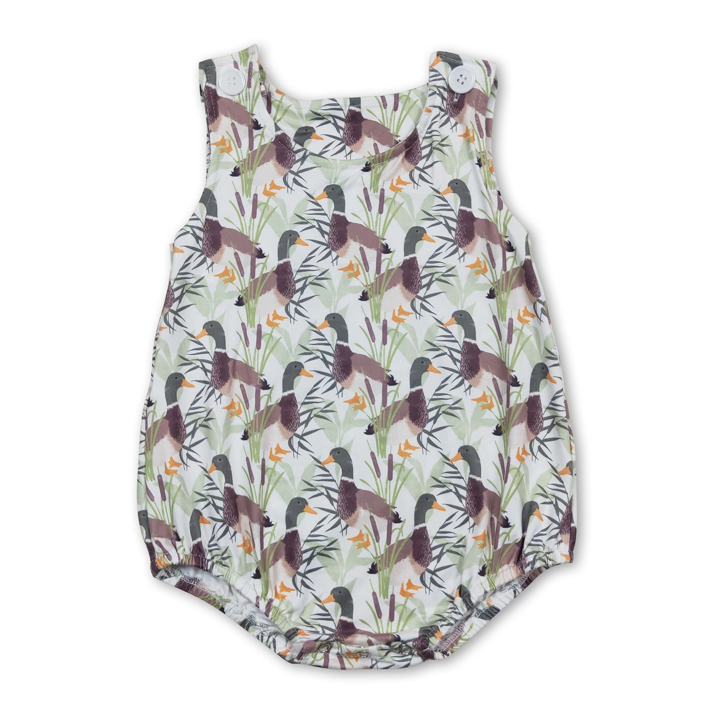 Sleeveless duck baby boys summer romper