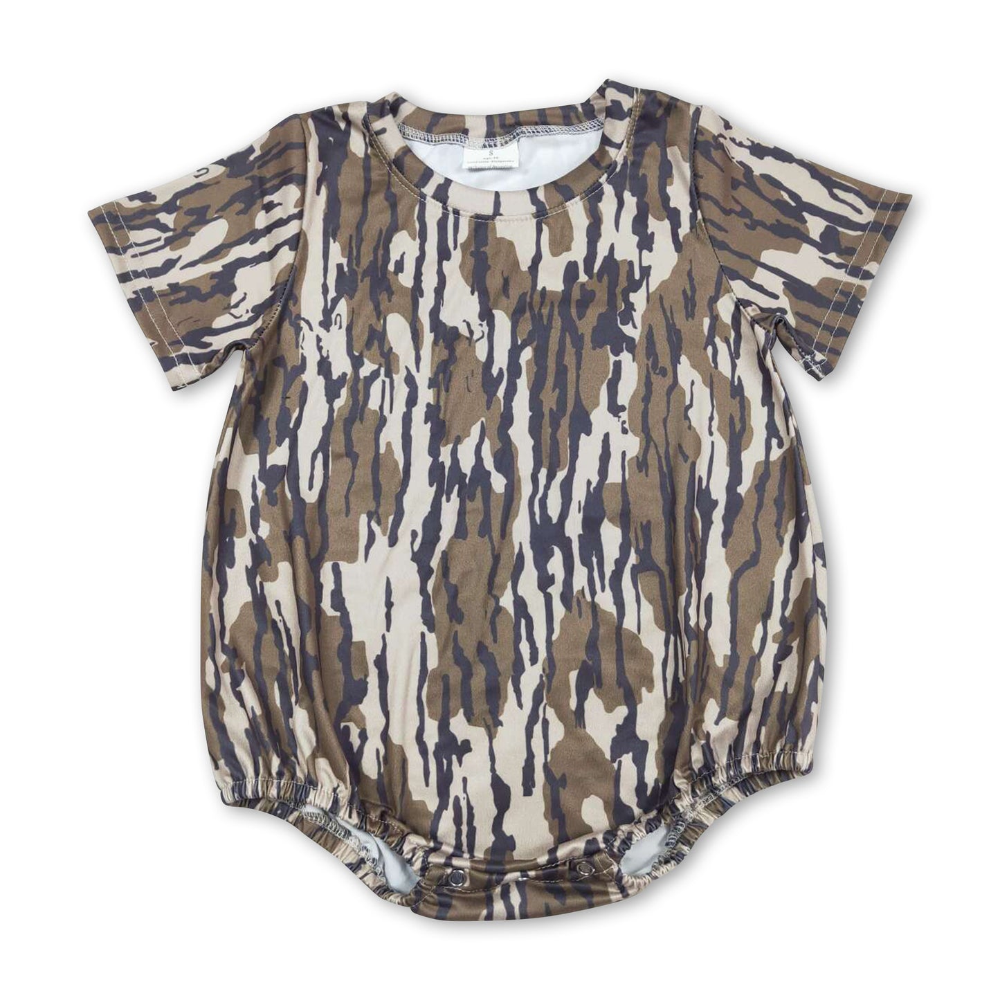 Short sleeves olive camo baby boys romper