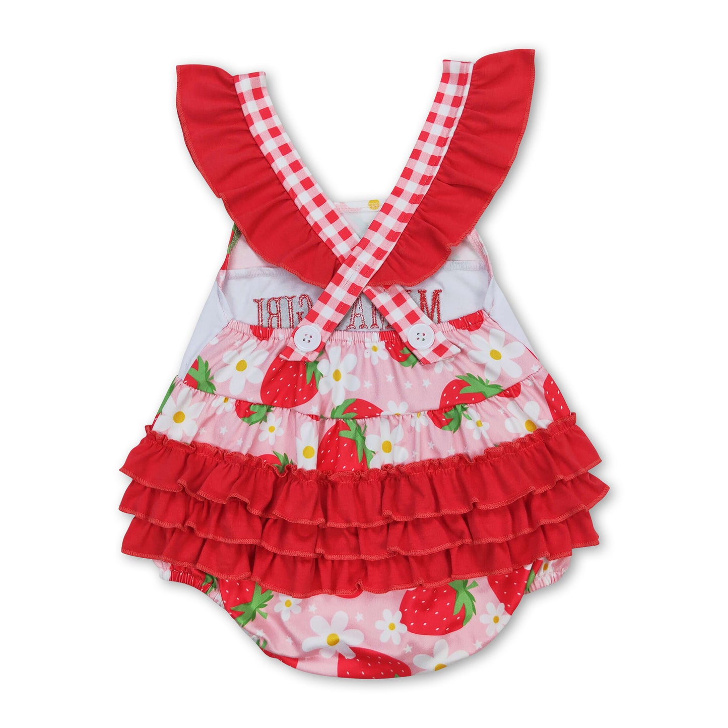 Mama's girl strawberry floral baby romper