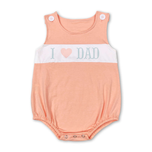 I love DAD sleeveless solid baby boys romper