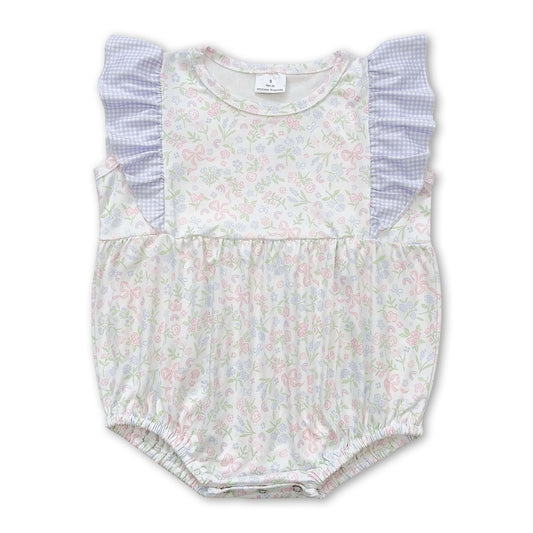 Flutter sleeves floral baby girls summer romper