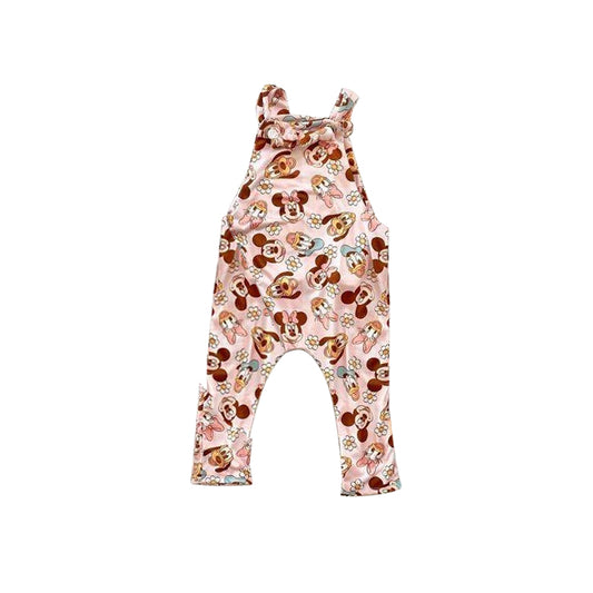 Straps floral mouse baby girls summer romper