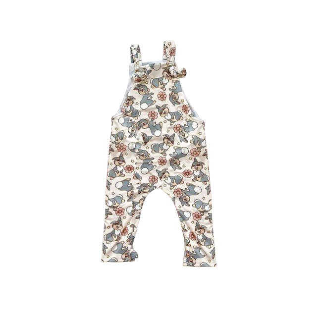 Straps floral bunny baby girls summer romper