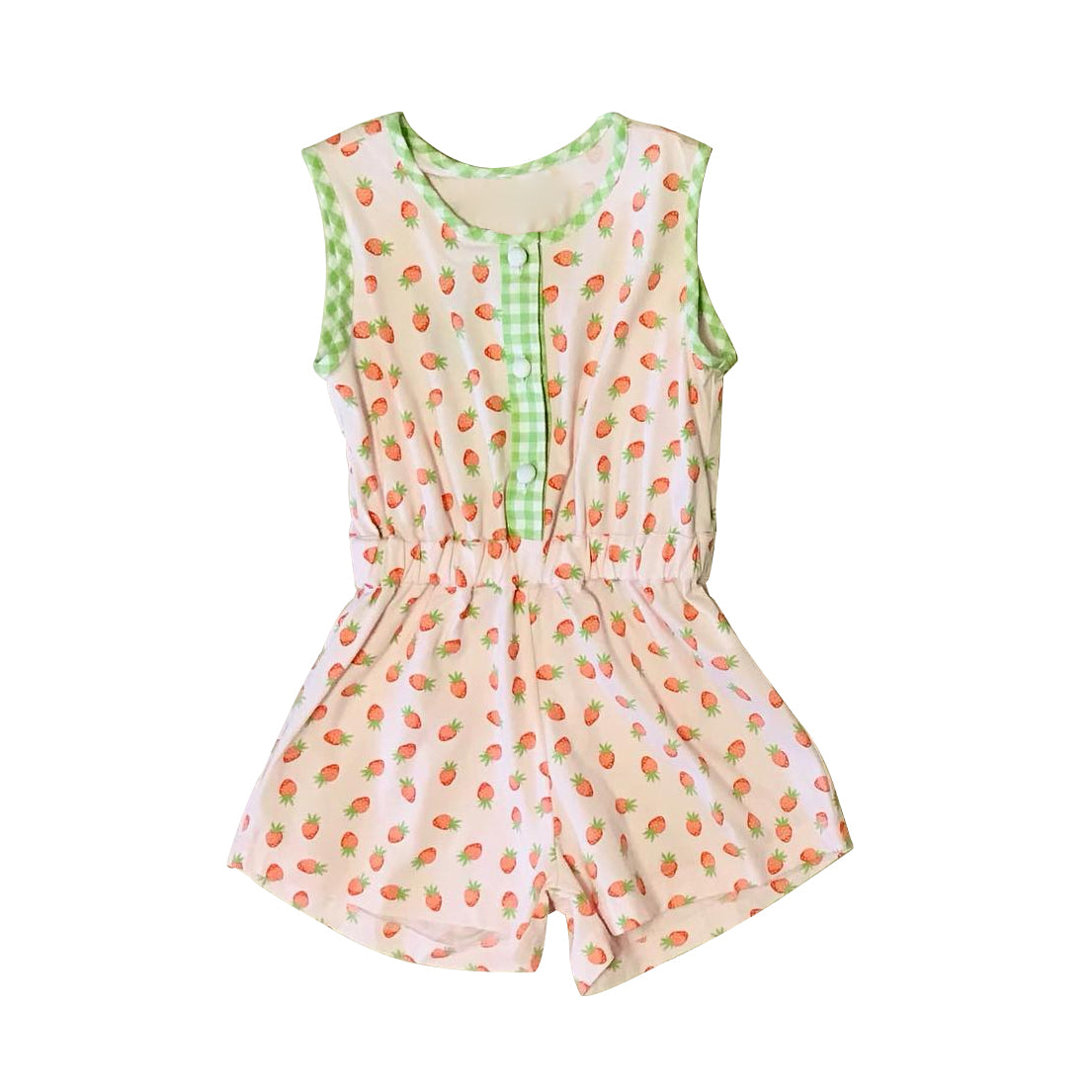 Sleeveless strawberry kids girls spring summer jumpsuit