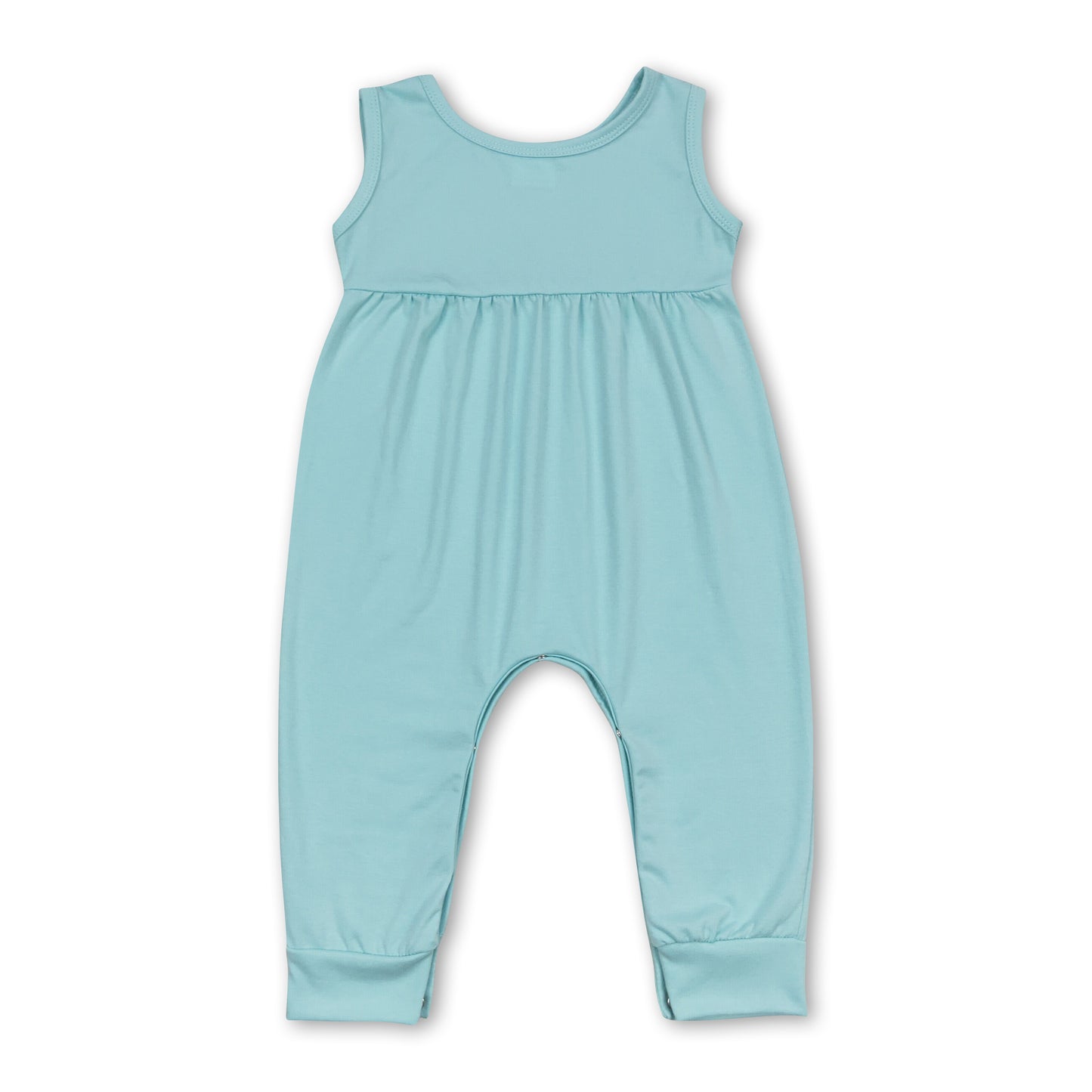 Sleeveless aqua cotton baby kids summer romper