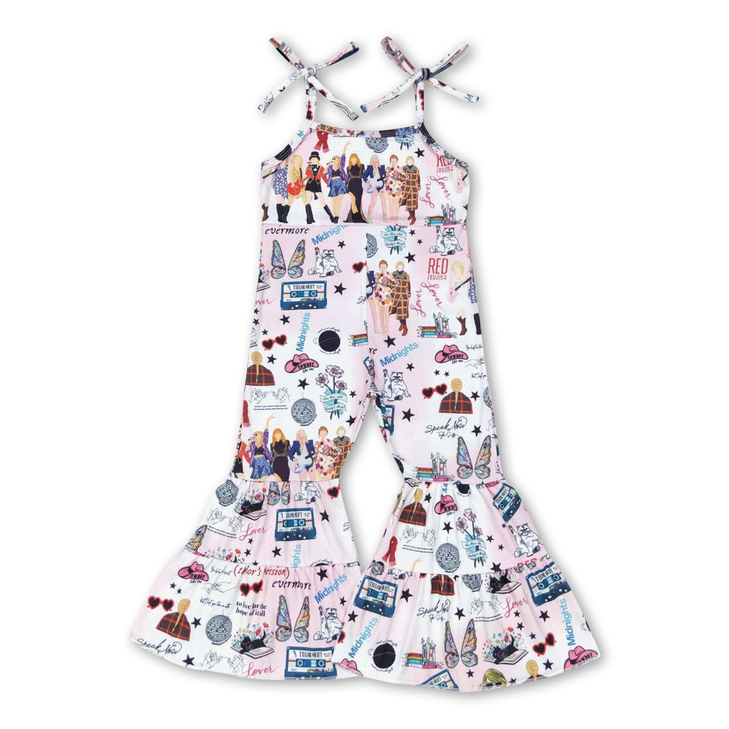 Straps butterfly hat singer girls jumpsuit