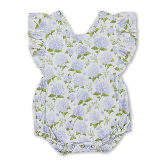 Flutter sleeves floral baby girls spring summer romper